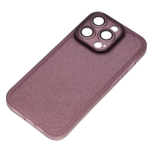 Чехол накладка Shine для APPLE iPhone 14 Pro, силикон, блестки, защита камеры, цвет фиолетовый