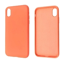 Чехол накладка NANO для APPLE iPhone XR, силикон, бархат, цвет оранжевый
