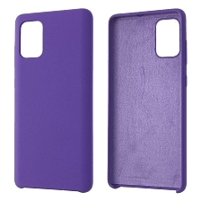 Чехол накладка Silicon Cover для SAMSUNG Galaxy A71 (SM-A715), силикон, бархат, цвет светло фиолетовый