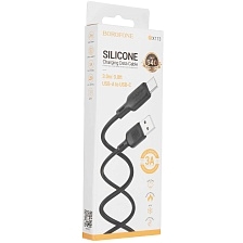 Кабель BOROFONE BX113 Lenny USB Type C, 3A, длина 3 метра, цвет черный