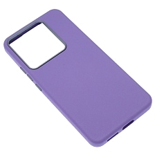 Чехол накладка для XIAOMI Redmi Note 14 4G, силикон, пластик, текстура кожи, бархат, цвет сиреневый