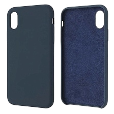 Чехол накладка Silicon Case для APPLE iPhone X, iPhone XS, силикон, бархат, цвет маренго