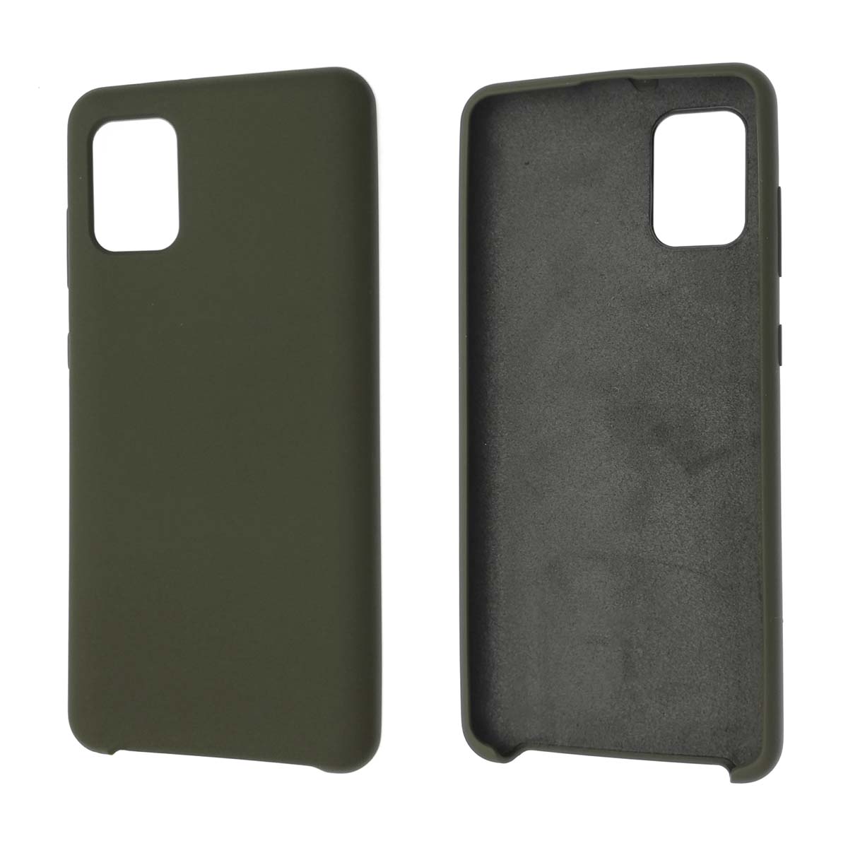 Чехол накладка Silicon Cover для SAMSUNG Galaxy A31 (SM-A315), силикон, бархат, цвет оливковый