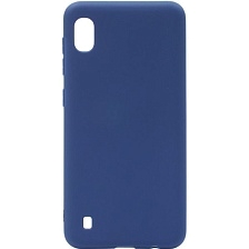 Чехол накладка Soft Touch для SAMSUNG Galaxy A10 (SM-A105), силикон, цвет синий.