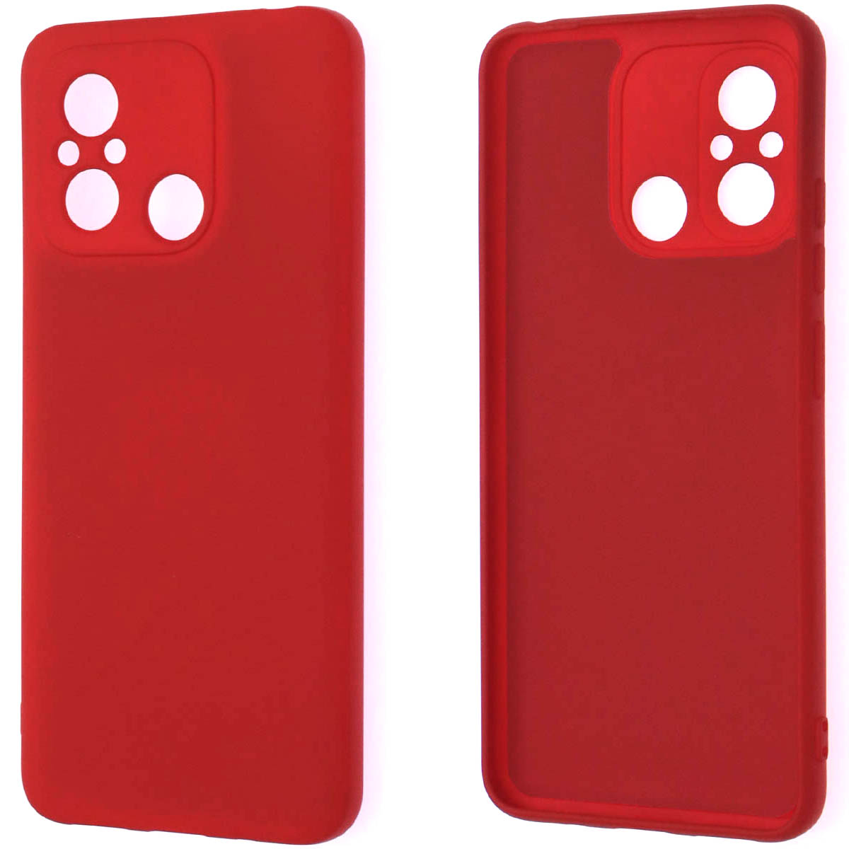 Чехол накладка NANO для XIAOMI Redmi 12C, XIAOMI POCO C55, силикон, бархат, цвет красный