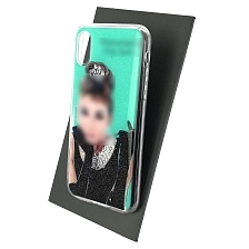 Чехол накладка для APPLE iPhone X, XS, силикон, блестки, глянцевый, рисунок Тиффани