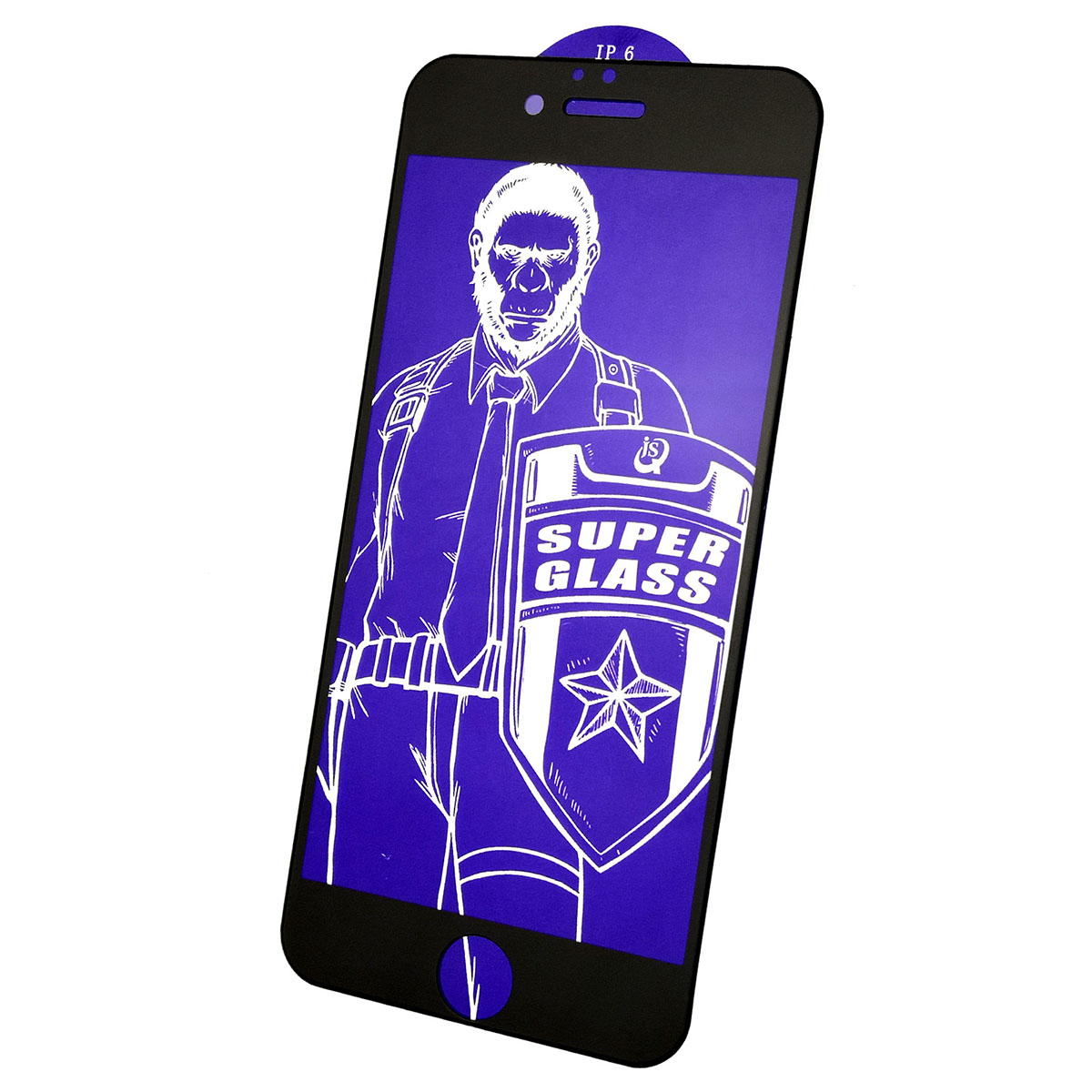 Защитное стекло 5D Super Glass OG для APPLE iPhone 6, iPhone 6S, цвет канта черный.