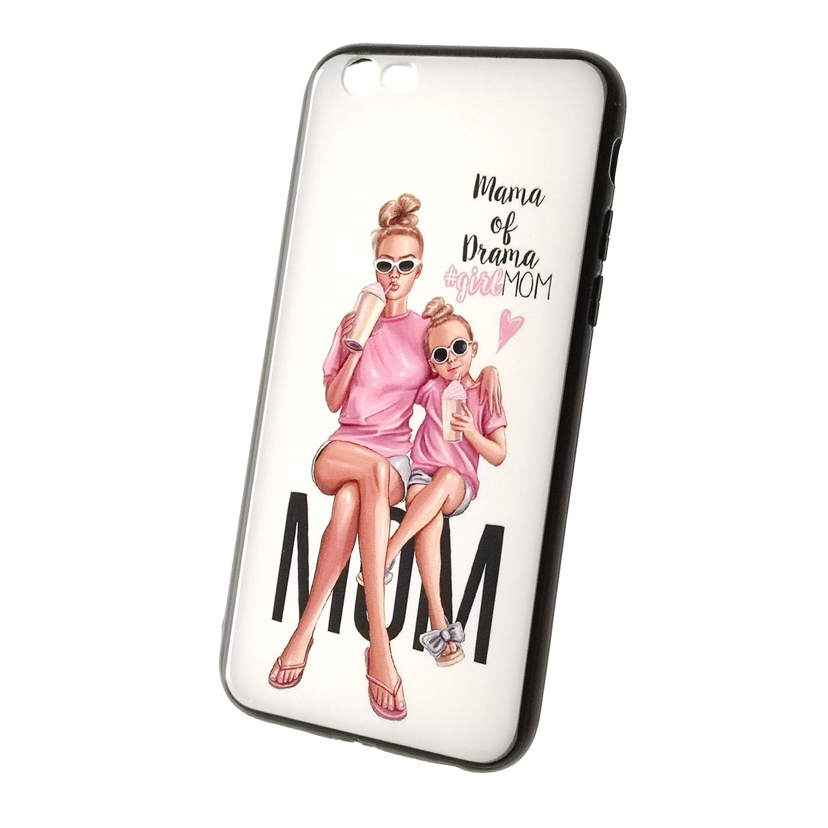 Чехол накладка для APPLE iPhone 6, 6G, 6S, силикон, рисунок Mama of Drama girlMOM.
