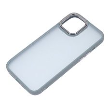 Чехол накладка для APPLE iPhone 12 Pro MAX (6.7"), силикон, пластик, цвет окантовки светло серый
