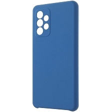 Чехол накладка Silicon Cover для SAMSUNG Galaxy A52 (SM-A525F), силикон, бархат, цвет синий