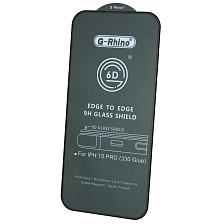 Защитное стекло 6D G-Rhino для APPLE iPhone 15 Pro (6.1"), цвет окантовки черный Защитное стекло 6D G-Rhino для APPLE iPhone 15 Pro (6.1"), цвет окантовки черный