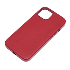 Чехол накладка Leather Case для APPLE iPhone 13, силикон, бархат, экокожа, цвет малиновый