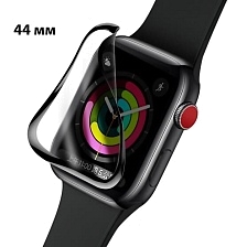 Защитная пленка, стекло PMMA WF для APPLE Watch 44 мм, нано-полимер, цвет окантовки черный