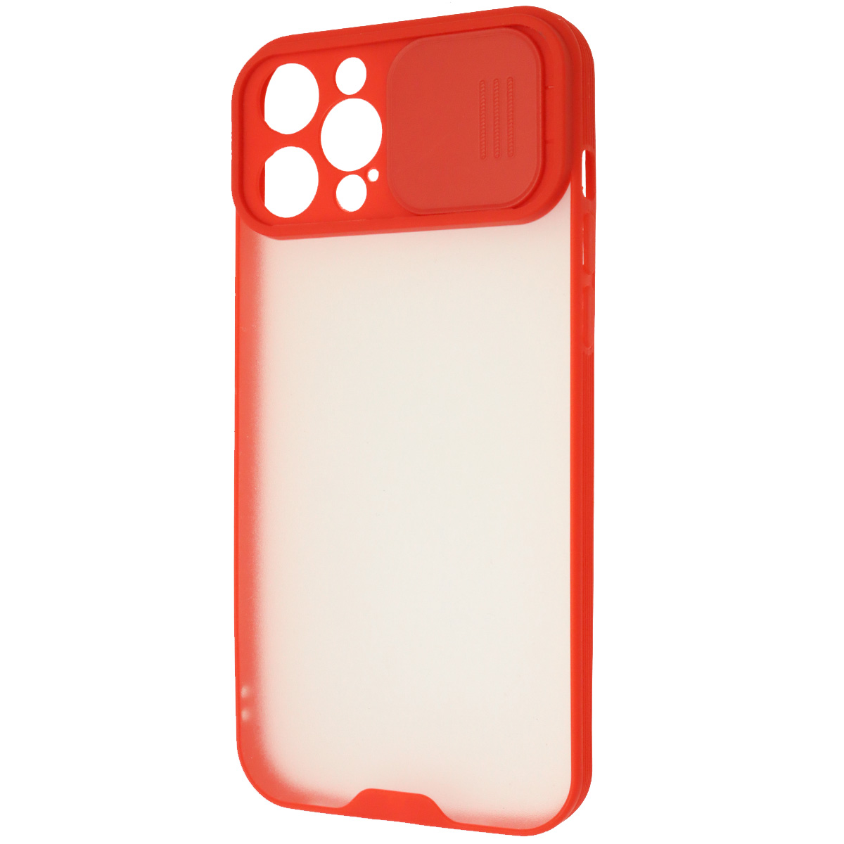 Чехол накладка LIFE TIME для APPLE iPhone 12 Pro MAX (6.7"), силикон, пластик, матовый, со шторкой для защиты задней камеры, цвет окантовки красный