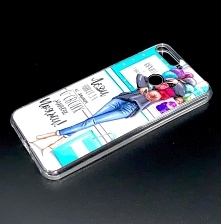 Чехол накладка для HUAWEI HONOR 7A PRO, HONOR 7C, Y6 2018, Y6 PRIME, силикон, рисунок леди пряжа.