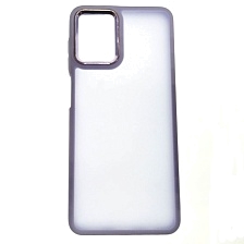 Чехол накладка для SAMSUNG Galaxy A12, M12, силикон, пластик, цвет окантовки сиреневый