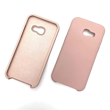 Чехол накладка Silicon Cover для SAMSUNG Galaxy A3 2017 (SM-A320), силикон, бархат, цвет белый навахо.