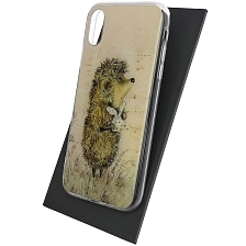 Чехол накладка для APPLE iPhone XR, силикон, глянцевый, рисунок Удивленный Ежик