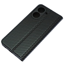 Чехол книжка CHESS для XIAOMI REDMI A5, POCO C71, текстура карбон, визитница, цвет черный