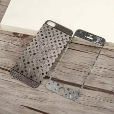 Защитное стекло для APPLE iPhone 6/6S 4.7 A+B LOUIS VUITTON серебристое (переднее и заднее) толщина.