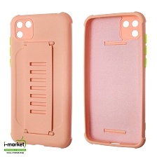 Чехол накладка LADDER NANO для HUAWEI Y5P 2020, силикон, держатель, цвет светло коралловый