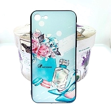 Чехол накладка для APPLE iPhone 7, 8, силикон, рисунок Духи и туфельки.