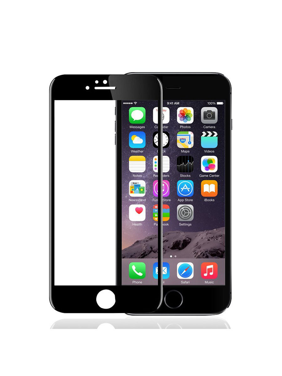 Защитное стекло 5D для APPLE iPhone 6/6S (4.7") чёрный кант Monarch.