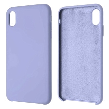 Чехол накладка Silicon Case для APPLE iPhone XS MAX, силикон, бархат, цвет сиреневый