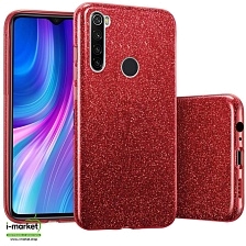 Чехол накладка Shine для XIAOMI Redmi Note 8, силикон, блестки, цвет красный