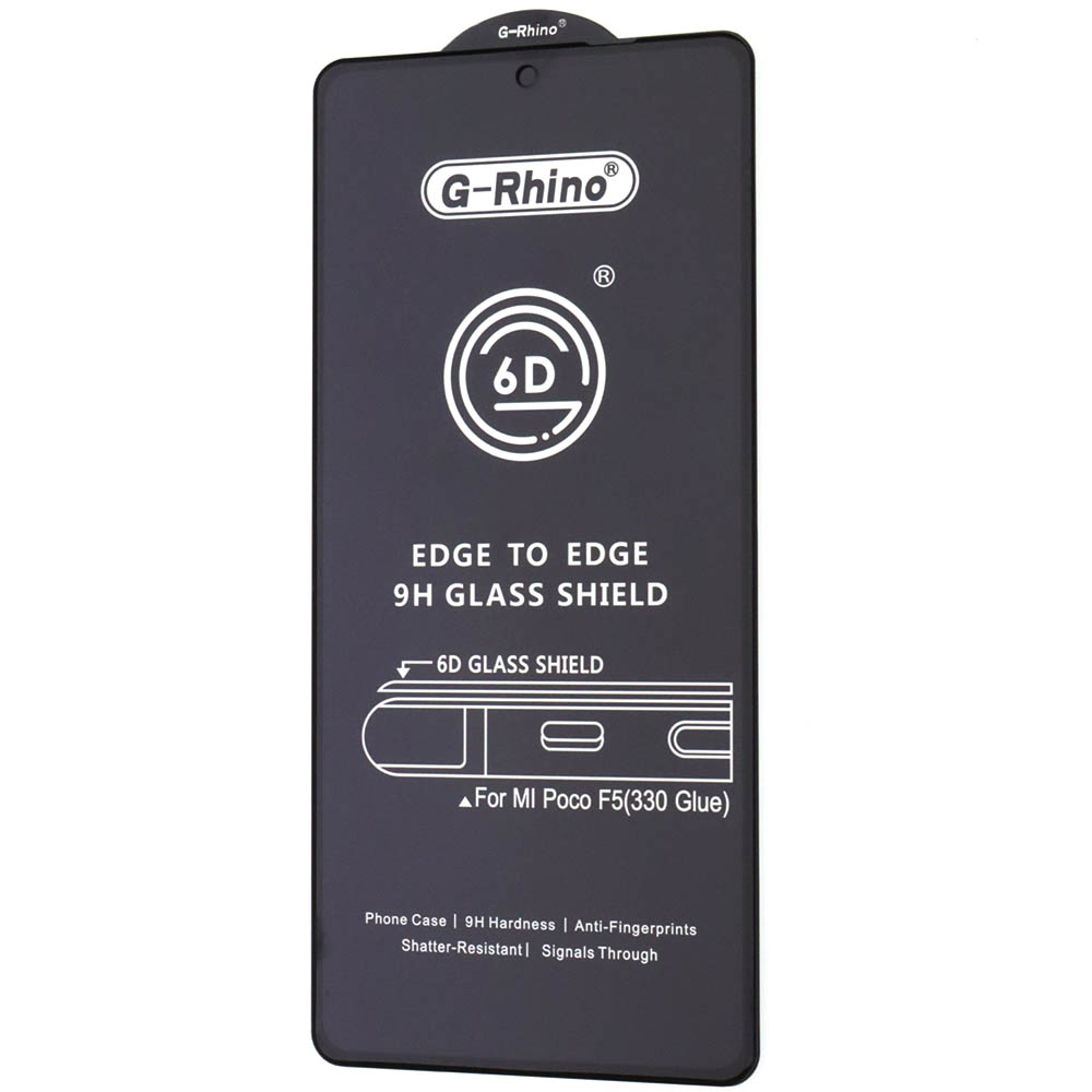 Защитное стекло 6D G-Rhino для XIAOMI POCO F5, цвет окантовки черный