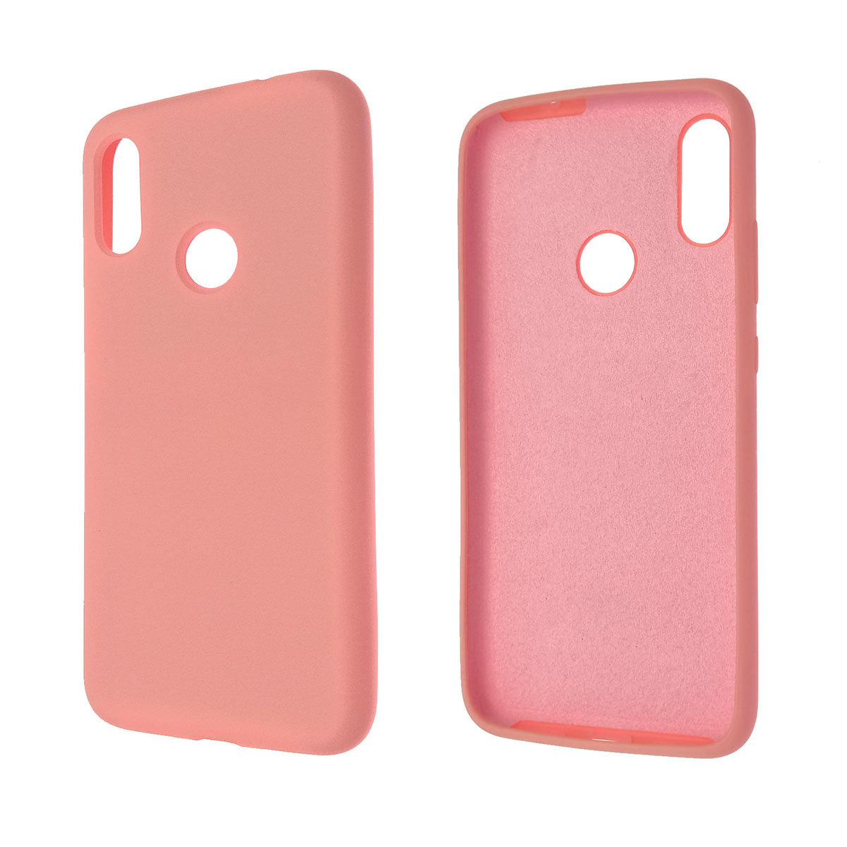 Чехол накладка Silicon Cover для XIAOMI Redmi Note 7, силикон, бархат, цвет светло розовый.