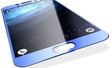 Защитное стекло 4D для SAMSUNG Galaxy A7 (2017) SM-A720 синий кант Monarch.