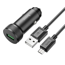 АЗУ (Автомобильное зарядное устройство) HOCO Z49A Level с кабелем Micro USB, 18W, 1 USB, длина 1 метр, цвет черный