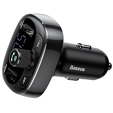 АЗУ(Автомобильное зарядное устройство) Baseus S-09, FM-трансмиттер, 2 x USB, Bluetooth MP3, цвет черный