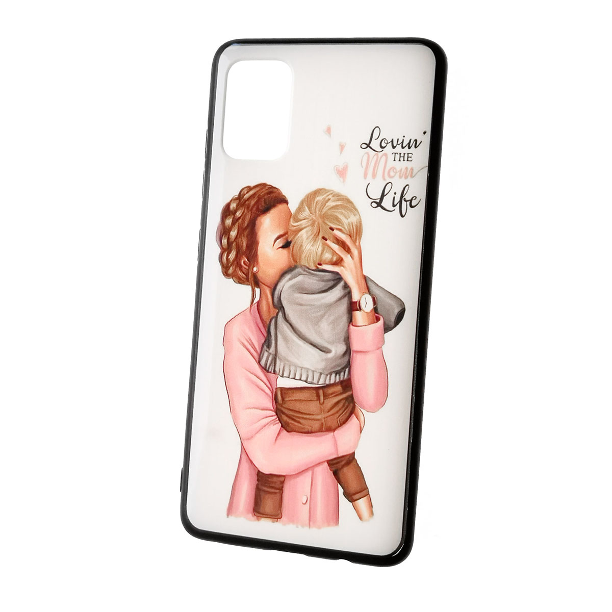 Чехол накладка для SAMSUNG Galaxy A51 (SM-A515), силикон, рисунок LOVIN THE MOM LOVE.