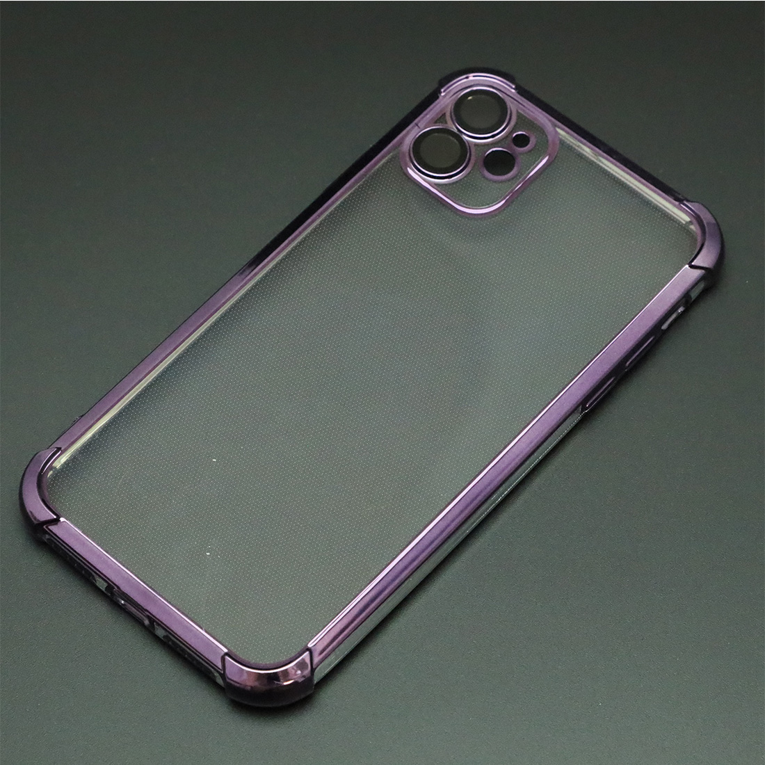 Чехол накладка для APPLE iPhone 11, силикон, защита камеры, цвет окантовки фиолетовый