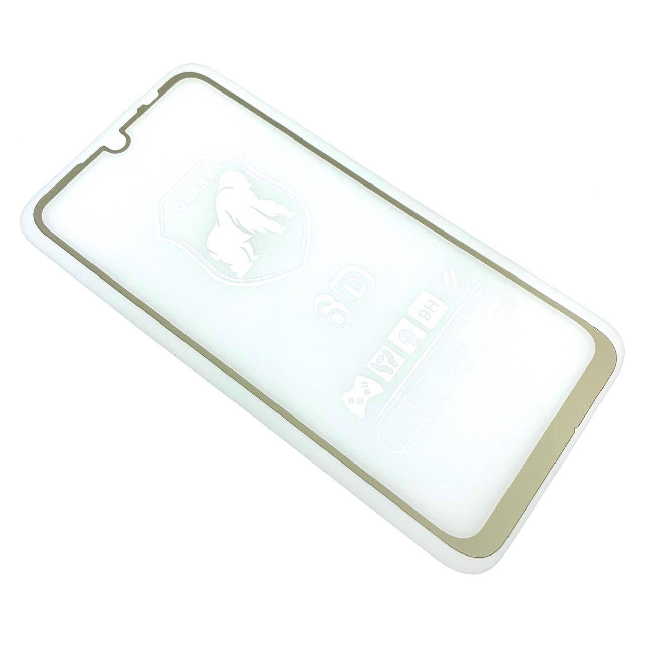 Защитное стекло "5D" GLASS FULL GLUE для XIAOMI RedMi Note 7, цвет канта золотистый.