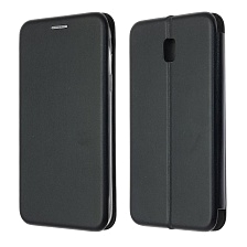 Чехол книжка для SAMSUNG Galaxy J5 2017 (SM-J530), экокожа, визитница, цвет черный