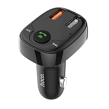 АЗУ (Автомобильное зарядное устройство) HOCO DE35 MAX с FM трансмиттером, Bluetooth, Micro SD, 2 USB, QC3.0, цвет темно серый