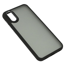 Чехол накладка для SAMSUNG Galaxy A03 Core (SM-A032F), силикон, пластик, цвет окантовки черный