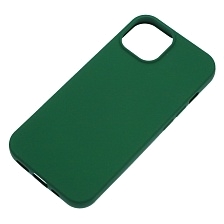 Чехол накладка Silicon Case для APPLE iPhone 15 (6.1"), силикон, бархат, цвет темно зеленый