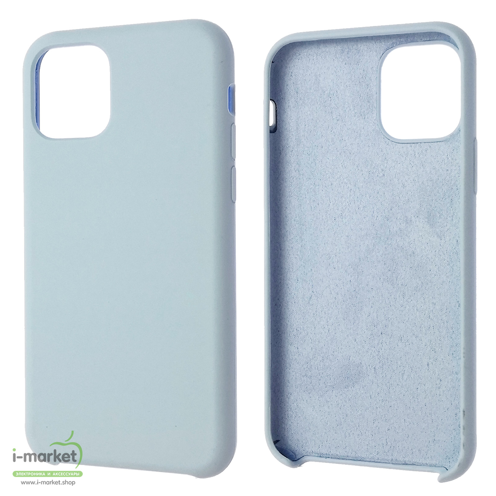 Чехол накладка Silicon Case для APPLE iPhone 11 Pro 2019, силикон, бархат,  цвет нежно голубой.