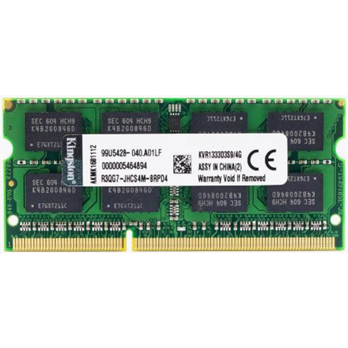 Оперативная память KINGSTON SO-DIMM KVR1333D3S9/4G, DDR3 1333 МГц, 4 Гб, 1.35v