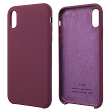 Чехол накладка Silicon Case для APPLE iPhone XR, силикон, бархат, цвет темно пурпурный