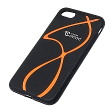 Чехол накладка для APPLE iPhone 7, силикон, рисунок Оранжевые полосы.