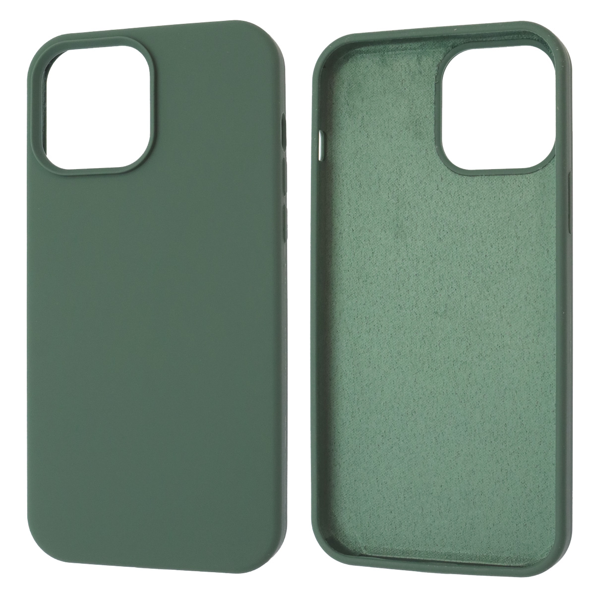 Чехол накладка Silicon Case для APPLE iPhone 13 Pro Max (6.7), силикон, бархат, цвет хвойный