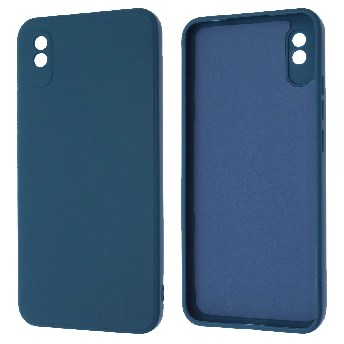 Чехол накладка для XIAOMI Redmi 9A, силикон, бархат, цвет темно синий