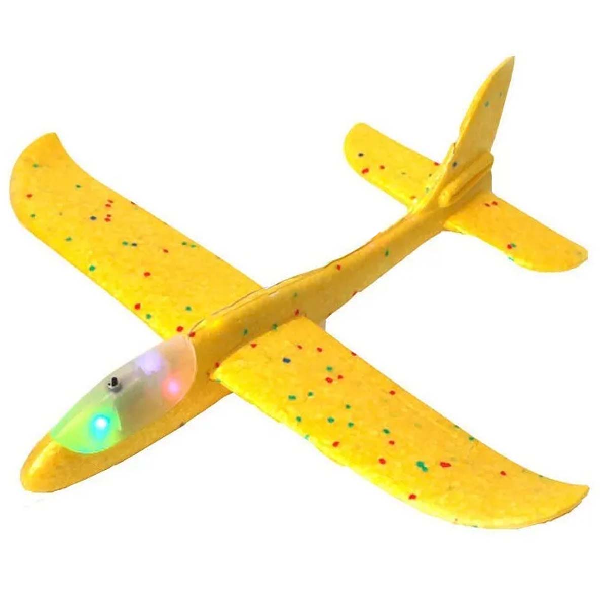 Метательный самолет из пенопласта, 45 см, LED подсветка кабины, цвет желтый
