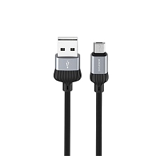 Кабель BOROFONE BX28 Dignity Micro USB, 3A, длина 1 метр, силикон, цвет черно серый