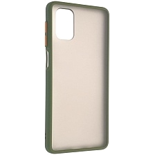 Чехол накладка SKIN SHELL для SAMSUNG Galaxy M51 (SM-515), силикон, пластик, цвет окантовки хаки